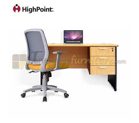 Panen Raya Furniture Meja Kantor HighPoint BOD 036 Beech 160x70x75 Plus Laci Gantung 3 Laci