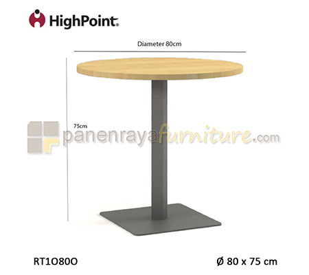 Panen Raya Furniture Meja Cafe Bundar HighPoint Monza RT1O80 Light Beech D80x75