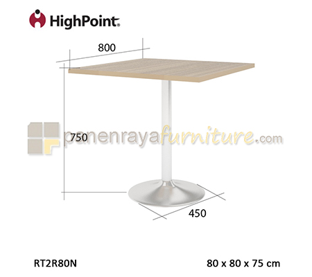 Panen Raya Furniture Meja Cafe Square HighPoint Monza RT2R80N Cappuccino 80x80x75