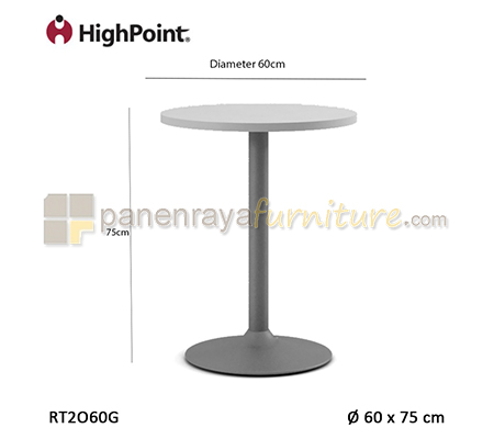 Panen Raya Furniture Meja Cafe Round HighPoint Monza RT2O60G Grey D60x75