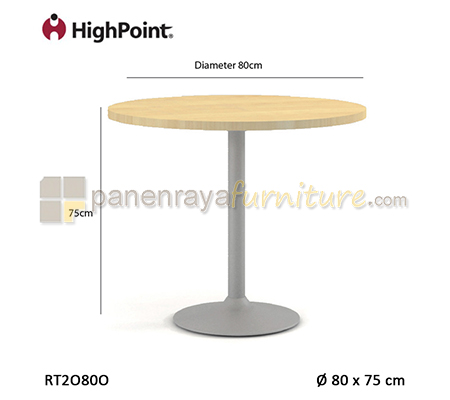 Panen Raya Furniture Meja Cafe Round HighPoint Monza RT2O80O Light Beech D80x75