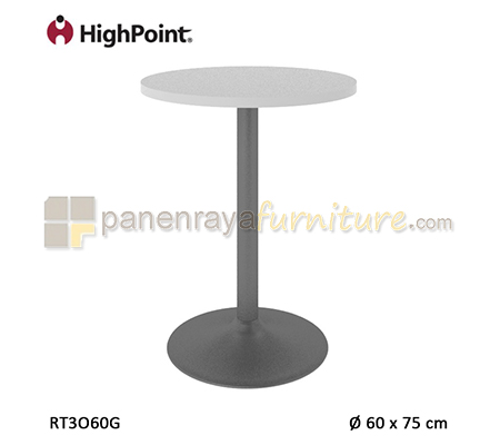 Panen Raya Furniture Meja Cafe Round HighPoint Monza RT3O60G Grey D60x75