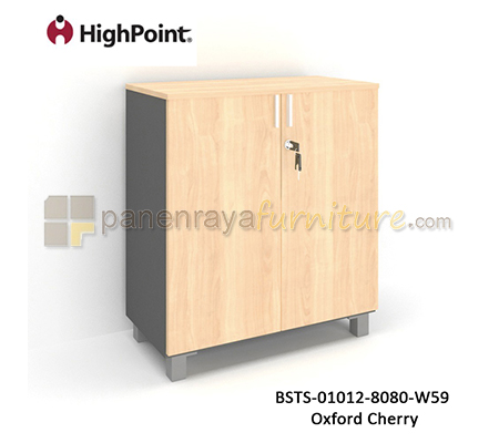 Panen Raya Furniture Lemari Arsip Rendah 2 Pintu Panel Kaki Plastik HighPoint Storio BSTS 01012 8080 W59 Light Beech