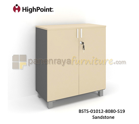 Panen Raya Lemari Arsip Rendah 2 Pintu Panel Kaki Plastik HighPoint Storio BSTS 01012 8080 S19 Sandstone