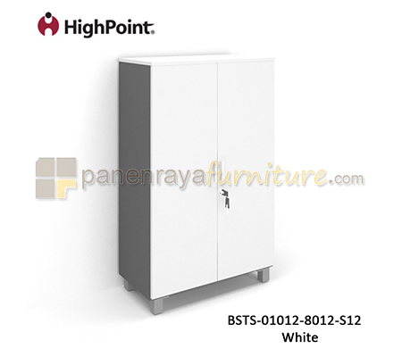 Panen Raya Furniture Lemari Arsip Tinggi 2 Pintu Panel Kaki Plastik HighPoint Storio BSTS 01012 8012 S12 White