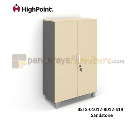 Panen Raya Furniture Lemari Arsip Tinggi 2 Pintu Panel Kaki Plastik HighPoint Storio BSTS 01012 8012 S19 Sandstone