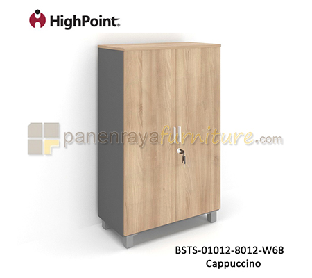 Panen Raya Furniture Lemari Arsip Tinggi 2 Pintu Panel Kaki Plastik HighPoint Storio BSTS 01012 8012 W68 Cappuccino