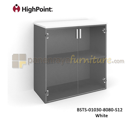 Panen Raya Lemari Arsip Rendah 2 Pintu Kaca HighPoint Storio BSTS 01030 8080 S12 White