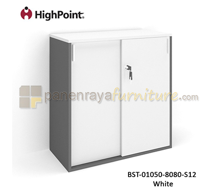 Panen Raya Furniture Lemari Arsip Rendah 2 Pintu Sliding HighPoint Storio BST 01050 8080 S12 White