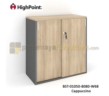 Panen Raya Furniture Lemari Arsip Rendah 2 Pintu Sliding HighPoint Storio BST 01050 8080 W68 Cappuccino