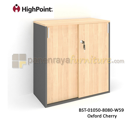 Panen Raya Furniture Lemari Arsip Rendah 2 Pintu Sliding HighPoint Storio BST 01050 8080 W59 Light Beech