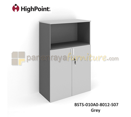 Panen Raya Lemari Arsip Tinggi Kombinasi Rak Dan 2 Pintu Panel HighPoint Storio BSTS 010A0 8012 S07 Grey