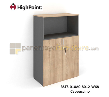 Panen Raya Furniture Lemari Arsip Tinggi Kombinasi Rak Dan 2 Pintu Panel HighPoint Storio BSTS 010A0 8012 W68 Cappuccino