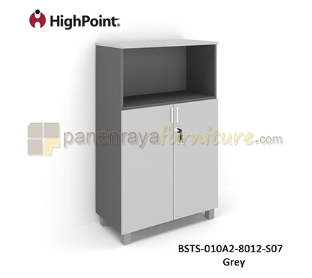 Panen Raya Lemari Arsip Tinggi Kombinasi Pintu Panel Kaki Plastik HighPoint Storio BSTS 010A2 8012 S07 Grey