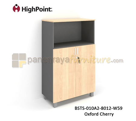 Panen Raya Lemari Arsip Tinggi Kombinasi Pintu Panel Kaki Plastik HighPoint Storio BSTS 010A2 8012 W59 Cherry