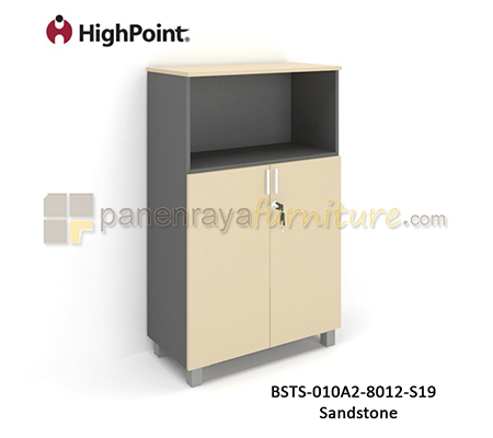 Panen Raya Furniture Lemari Arsip Tinggi Kombinasi Pintu Panel Kaki Plastik HighPoint Storio BSTS 010A2 8012 S19 Sandston