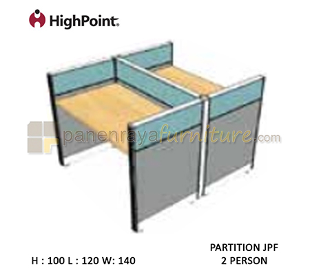Panen Raya Furniture Workstation 2 Seater Tinggi 100 HighPoint Partition JPF Light Grey