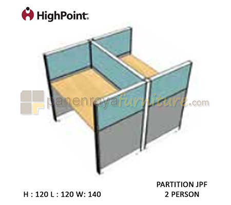 Panen Raya Furniture Workstation 2 Seater Tinggi 120 HighPoint Partition JPF Oxford Cherry