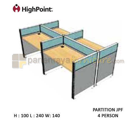 Panen Raya Workstation 4 Seater Tinggi 100 HighPoint Partition JPF Cappuccino