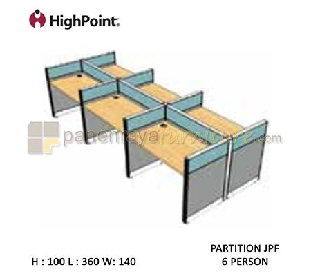 Panen Raya Workstation 6 Seater Tinggi 100 HighPoint Partition JPF Cappuccino