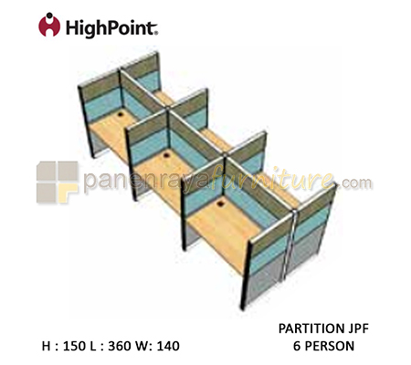 Panen Raya Furniture Workstation 6 Seater Tinggi 150 HighPoint Partition JPF Cappuccino
