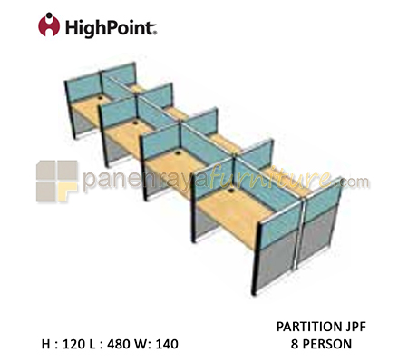 Panen Raya Furniture Workstation 8 Seater Tinggi 120 HighPoint Partition JPF Cappuccino