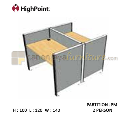 Panen Raya Workstation 2 Seater Tinggi 100 HighPoint Partition JPM Light Grey