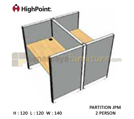 Panen Raya Furniture Workstation 2 Seater Tinggi 120 HighPoint Partition JPM Oxford Cherry