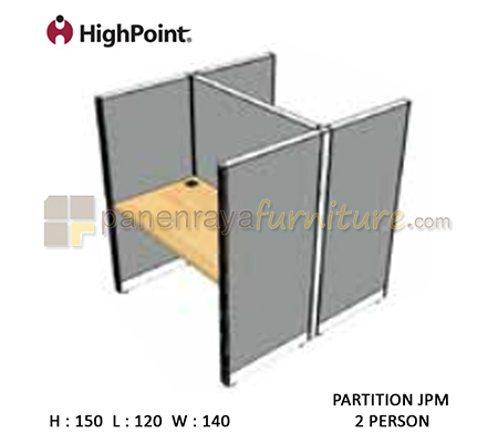 Panen Raya Furniture Workstation 2 Seater Tinggi 150 HighPoint Partition JPM Light Grey
