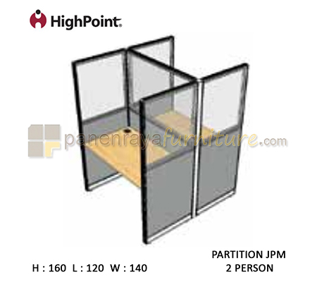 Panen Raya Workstation 2 Seater Glass Tinggi 180 HighPoint Partition JPM Oxford Cherry