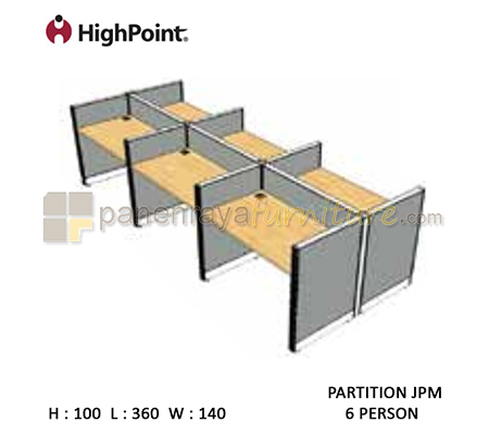 Panen Raya Furniture Workstation 6 Seater Tinggi 100 HighPoint Partition JPM Cappuccino