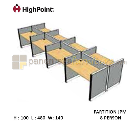 Panen Raya Furniture Workstation 8 Seater Tinggi 100 HighPoint Partition JPM Cappuccino