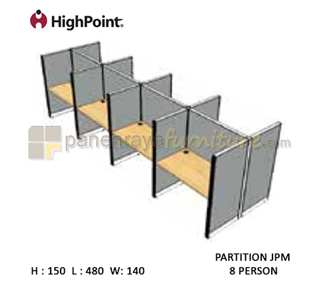 Panen Raya Workstation 8 Seater Tinggi 150 HighPoint Partition JPM Oxford Cherry