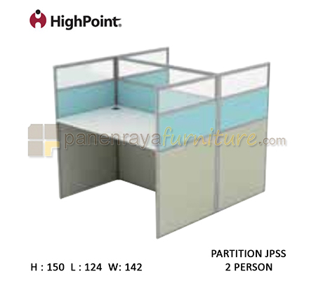 Panen Raya Furniture Workstation 2 Seater Glass Tinggi 150 HighPoint Partition JPSS Light Grey