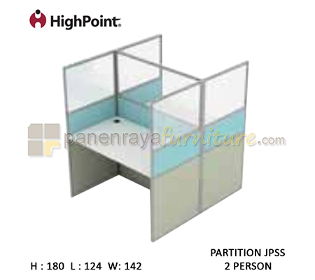 Panen Raya Furniture Workstation 2 Seater Glass Tinggi 180 HighPoint Partition JPSS Light Grey
