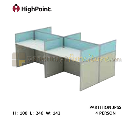 Panen Raya Workstation 4 Seater Tinggi 100 HighPoint Partition JPSS Light Grey