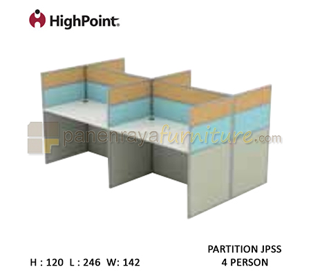 Panen Raya Furniture Workstation 4 Seater Tinggi 120 HighPoint Partition JPSS Cappuccino