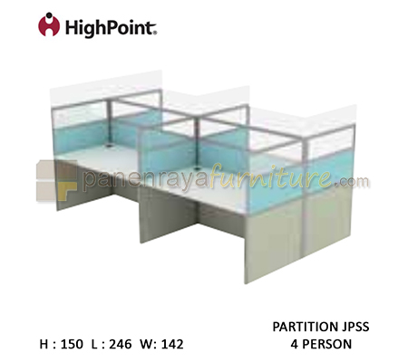 Panen Raya Furniture Workstation 4 Seater Glass Tinggi 150 HighPoint Partition JPSS Cappuccino