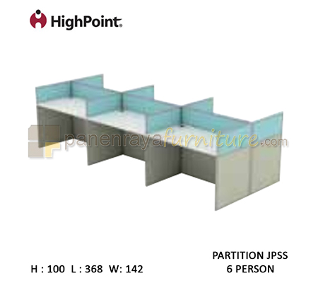 Panen Raya Furniture Workstation 6 Seater Tinggi 100 HighPoint Partition JPSS Oxford Cherry