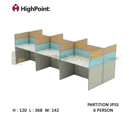 Panen Raya Furniture Workstation 6 Seater Tinggi 120 HighPoint Partition JPSS Oxford Cherry
