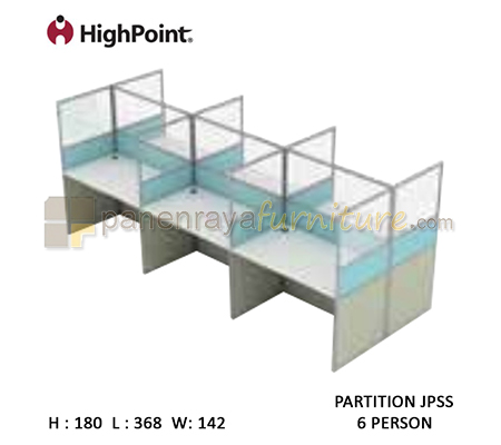 Panen Raya Furniture Workstation 6 Seater Glass Tinggi 180 HighPoint Partition JPSS Cappuccino