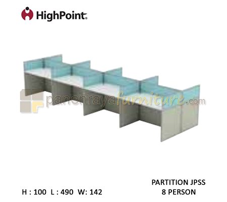 Panen Raya Furniture Workstation 8 Seater Tinggi 100 HighPoint Partition JPSS Oxford Cherry