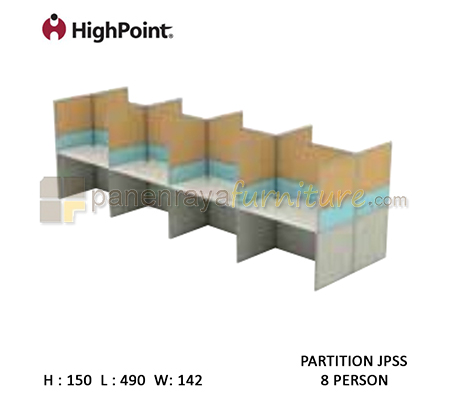 Panen Raya Workstation 8 Seater Tinggi 150 HighPoint Partition JPSS Oxford Cherry