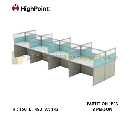 Panen Raya Furniture Workstation 8 Seater Glass Tinggi 150 HighPoint Partition JPSS Cappuccino