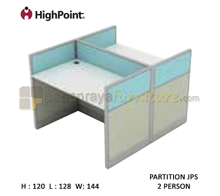 Panen Raya Furniture Workstation 2 Seater Tinggi 120 HighPoint Partition JPS Light Grey