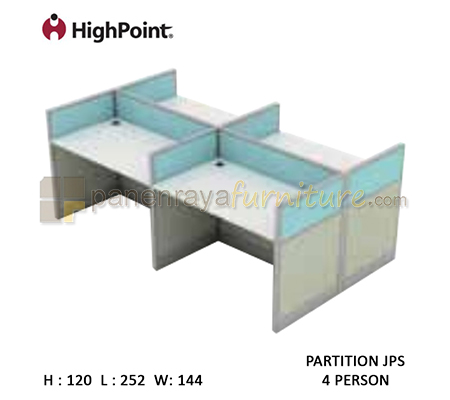 Panen Raya Furniture Workstation 4 Seater Tinggi 120 HighPoint Partition JPS Oxford Cherry