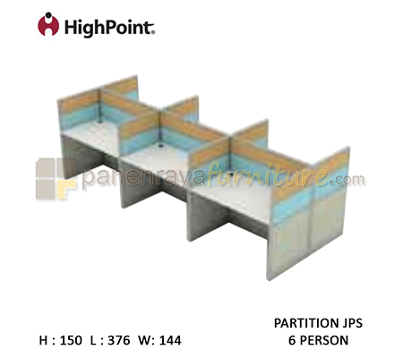 Panen Raya Furniture Workstation 6 Seater Tinggi 150 HighPoint Partition JPS Cappuccino