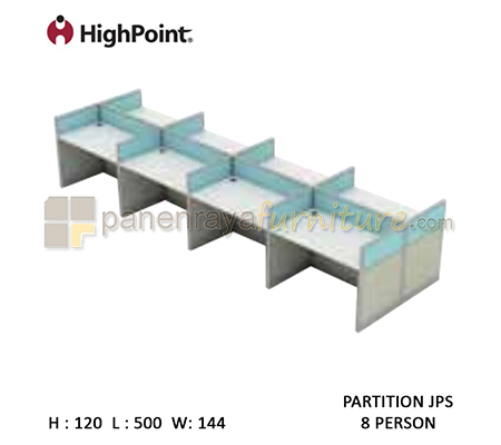 Panen Raya Workstation 8 Seater Tinggi 120 HighPoint Partition JPS Oxford Cherry