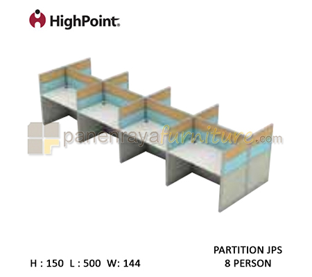 Panen Raya Furniture Workstation 8 Seater Tinggi 150 HighPoint Partition JPS Light Grey