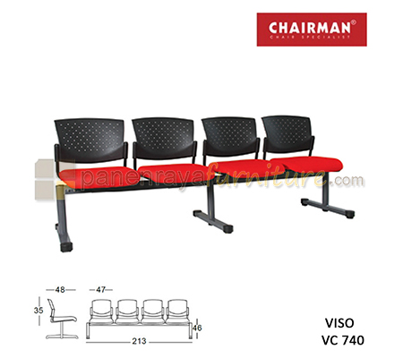 Panen Raya Furniture Kursi Tunggu 4 Seaters Chairman Viso VC 740